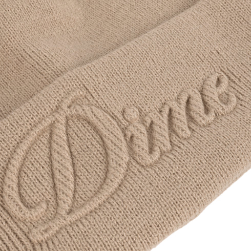 Dime Cursive Fold Beanie Bonnet - Tan - Streetart.fr